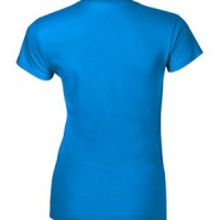 SKT048 bright blue 026 short sleeved women' s round neck collar t-shirt 76000L good breathable tee shirt tshirts supplier Hong Kong tailor made price side view